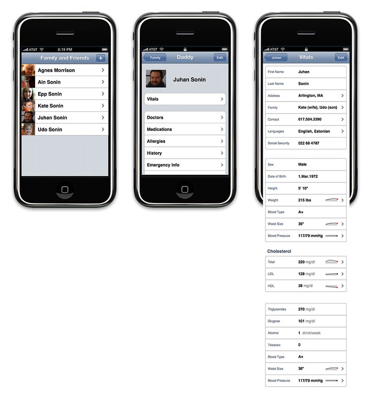 How I need to see my family's health ... data on my iPhone (or gphone or some portable pocket device).